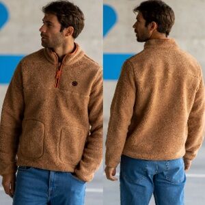 Billybelt Sherpa Jumper Jacket With 1/4 Zip Collar - Dune Tan Size L Outdoor